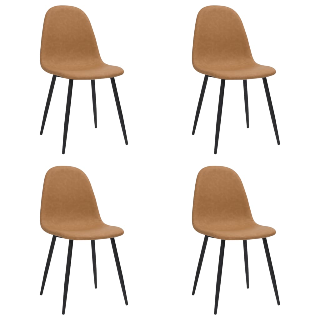 vidaXL Jídelní židle 4 ks 45 x 53,5 x 83 cm světle hnědé umělá kůže