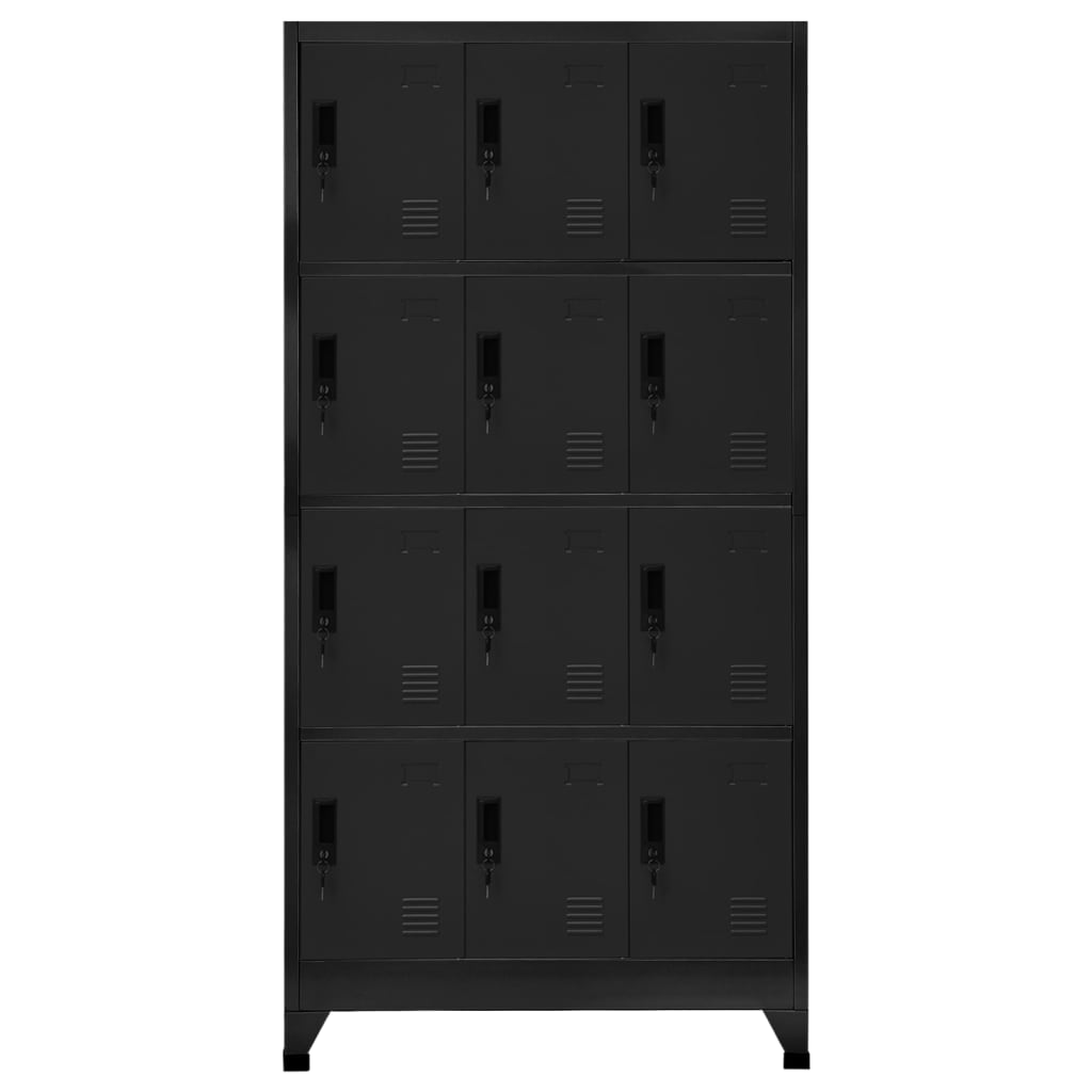 vidaXL Uzamykatelná skříň černá 90 x 45 x 180 cm ocel