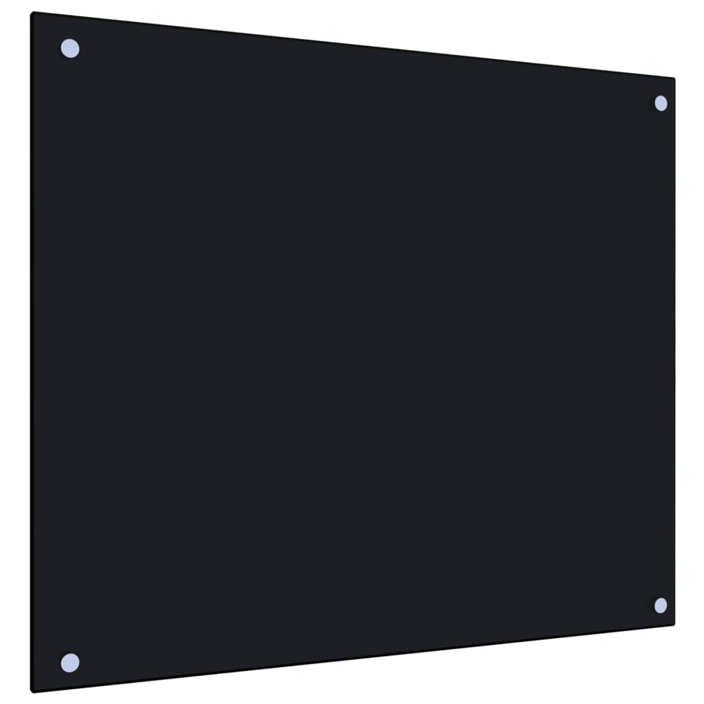 vidaXL Kuchyňský panel černý 70 x 60 cm tvrzené sklo