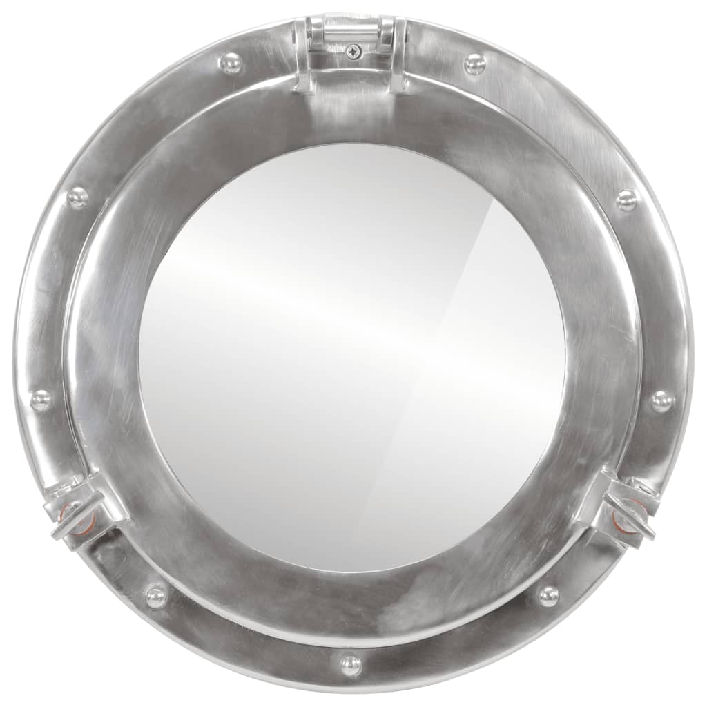 vidaXL Průzorové okénko se zrcadlem nástěnné Ø 38 cm hliník a sklo