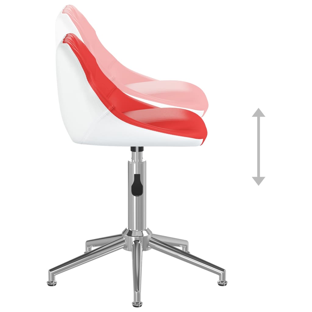 vidaXL Otočné jídelní židle 2 ks červenobílé umělá kůže