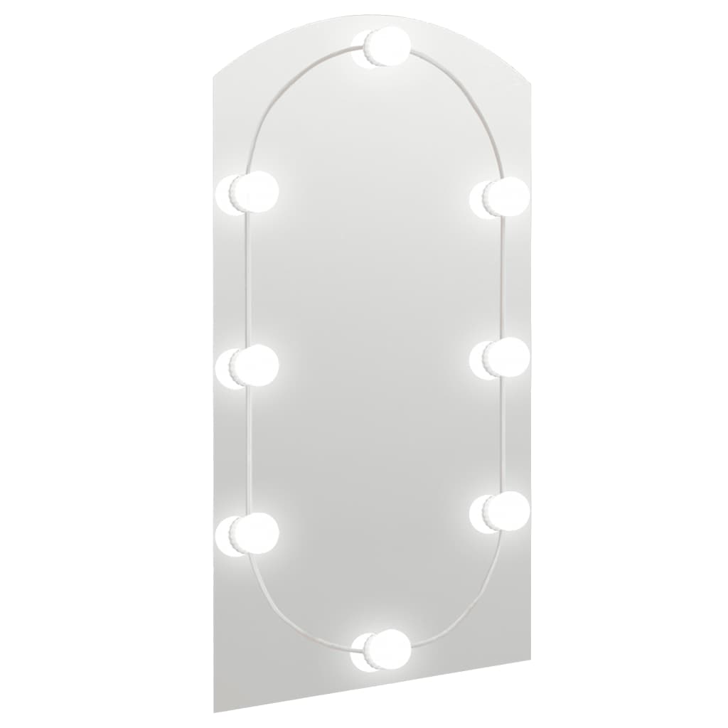vidaXL Zrcadlo s LED světly 90 x 45 cm sklo obloukové