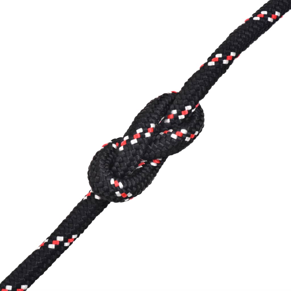 vidaXL Námořní lodní lano, polypropylen, 14 mm, 50 m, černá