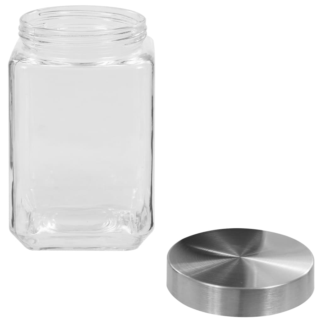 vidaXL Dózy se stříbrným víčkem 6 ks 800 / 1 200 / 1 700 ml