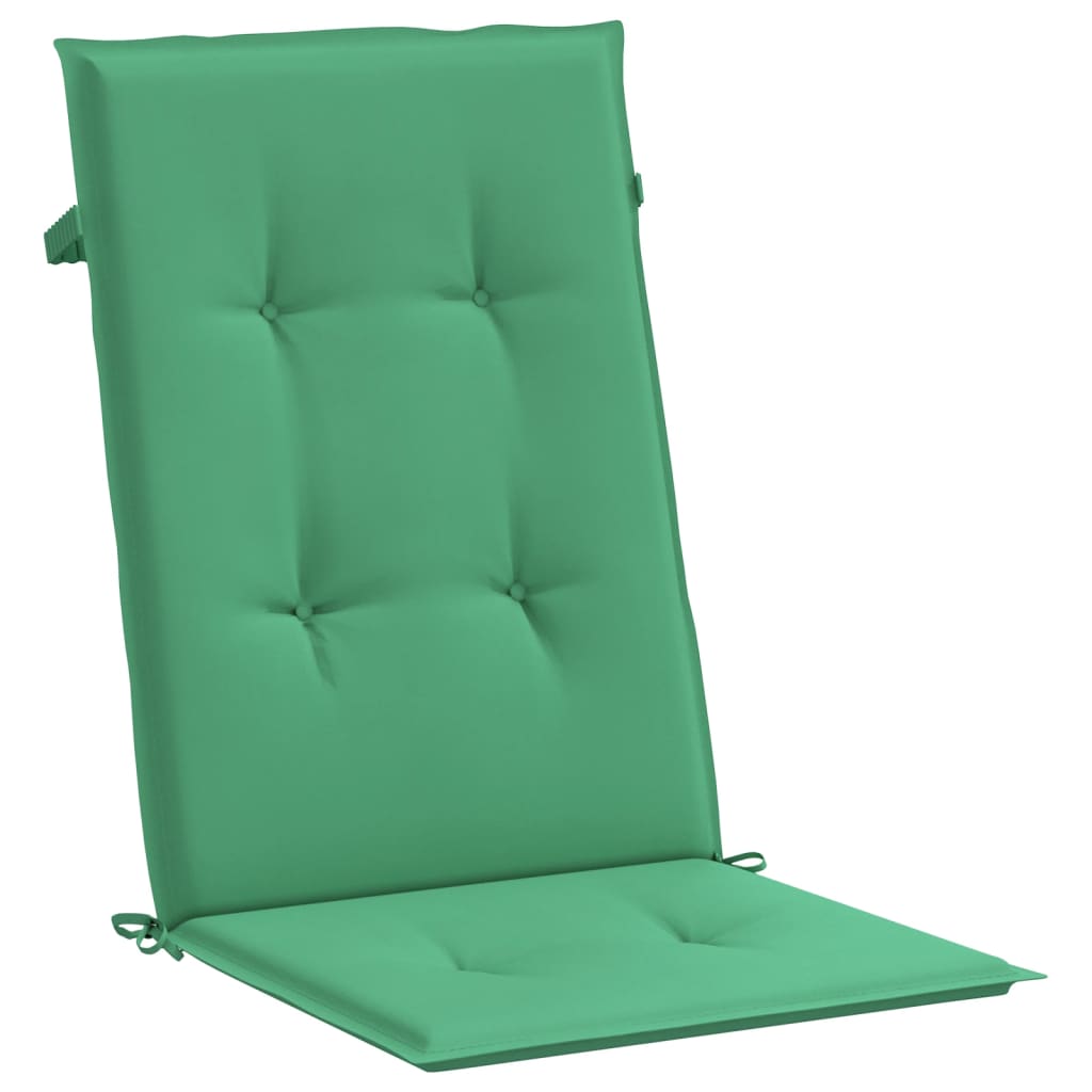 vidaXL Podušky na židli vysoké opěradlo 4 ks zelené 120x50x3 cm textil