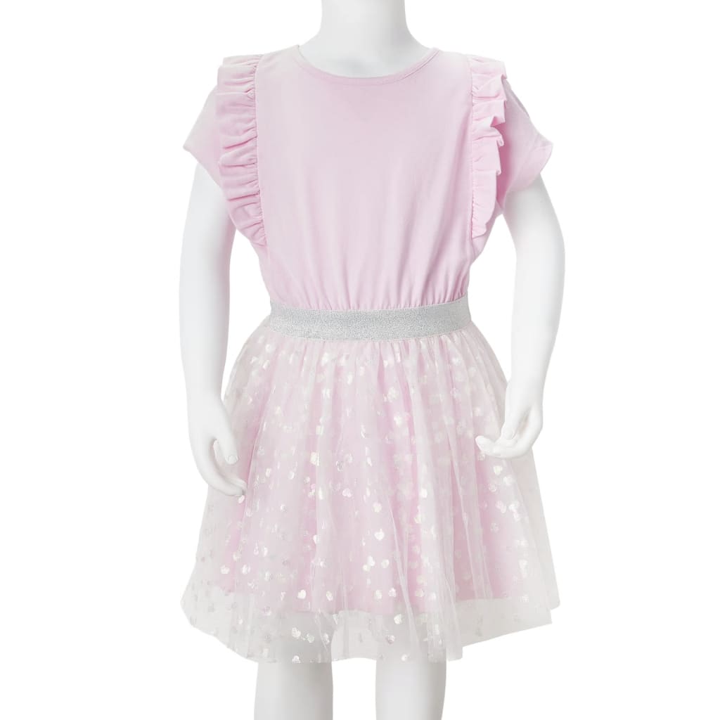 Dětské šaty s volánky světle růžové 92