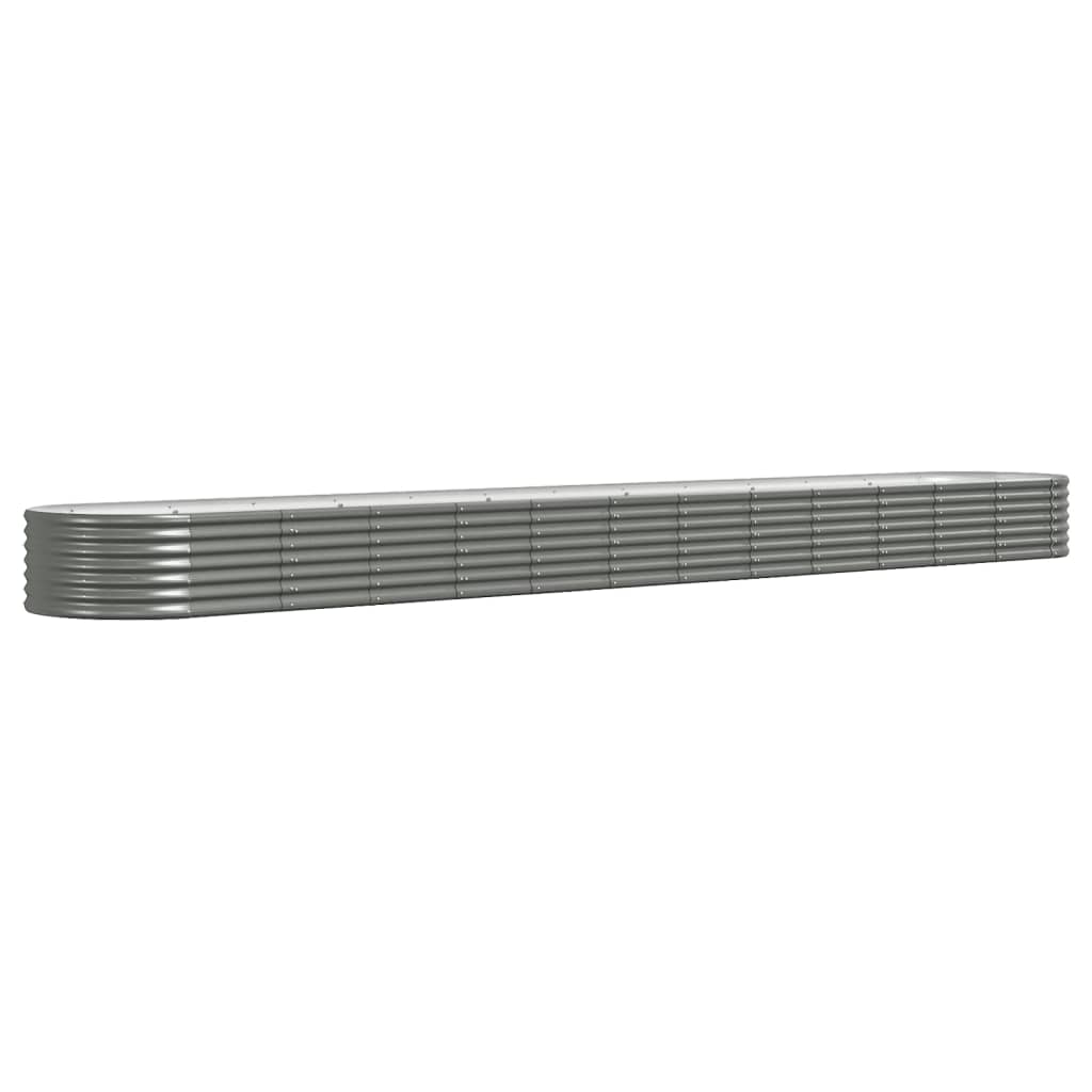 vidaXL Vyvýšený záhon práškově lakovaná ocel 512x80x36 cm šedý