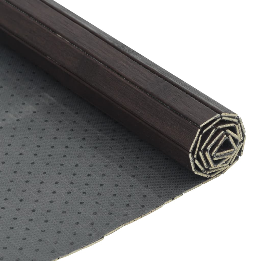 vidaXL Koberec obdélníkový tmavě hnědý 100 x 100 cm bambus