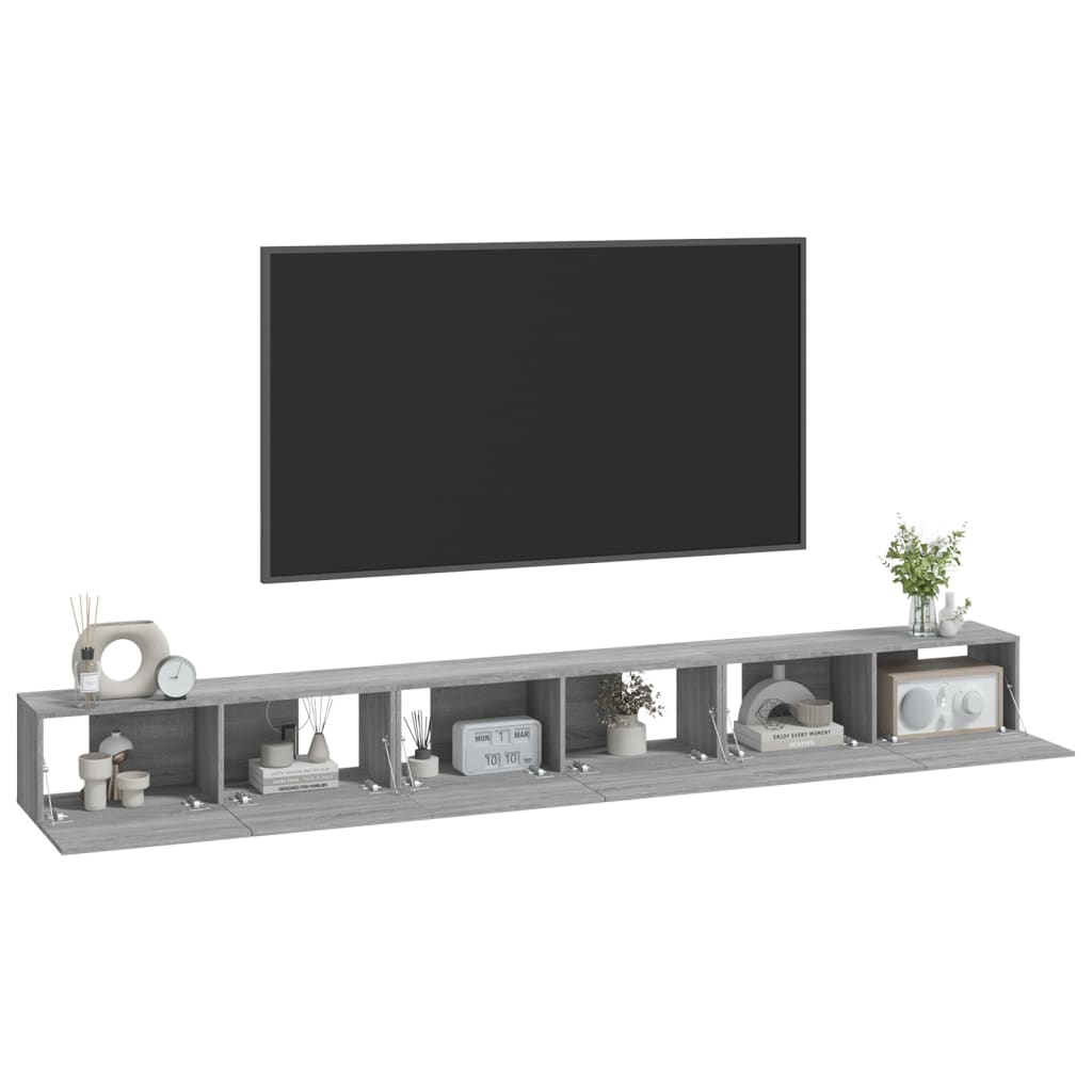 vidaXL 3dílný set TV skříněk šedý sonoma kompozitní dřevo
