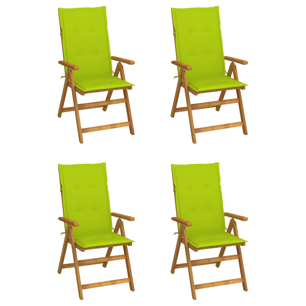 vidaXL Zahradní polohovací židle s poduškami 4 ks masivní akácie