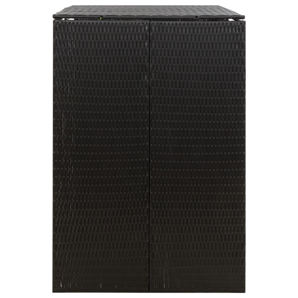 vidaXL Přístřešek na dvě popelnice černý 140 x 80 x 117 cm polyratan