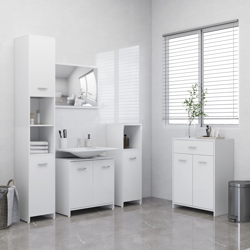 vidaXL 4dílný set koupelnového nábytku bílý