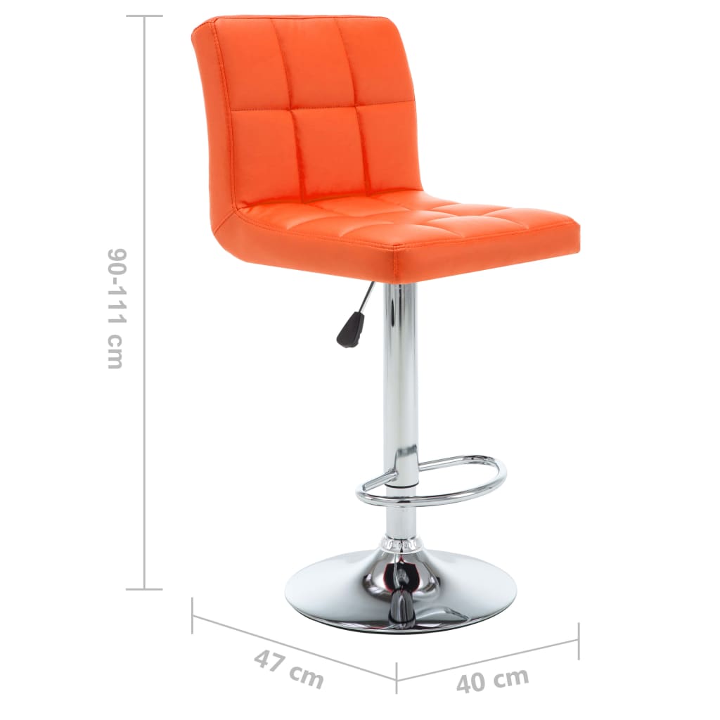 vidaXL Barové stoličky 2 ks oranžové umělá kůže