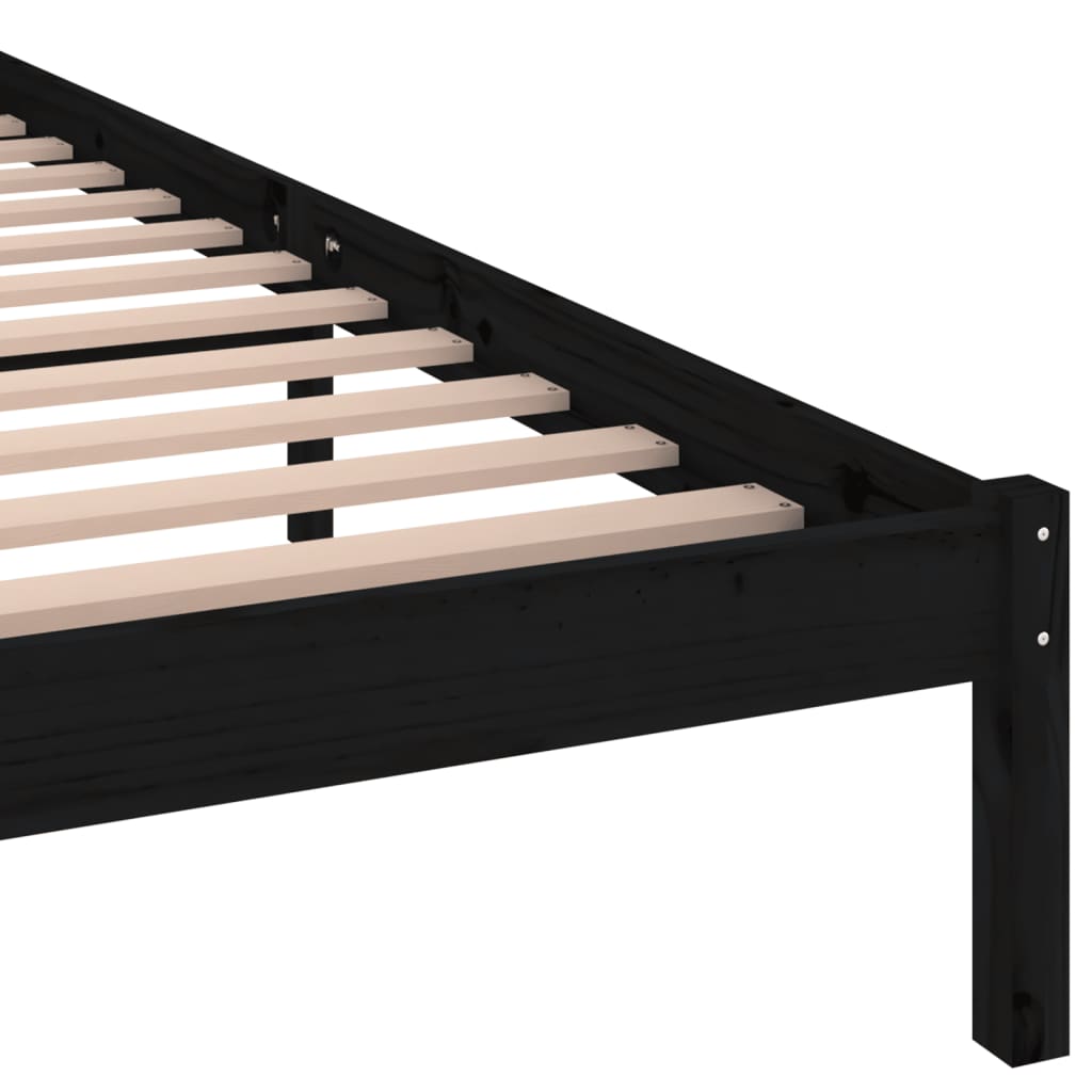 vidaXL Rám postele masivní borové dřevo 200 x 200 cm černé