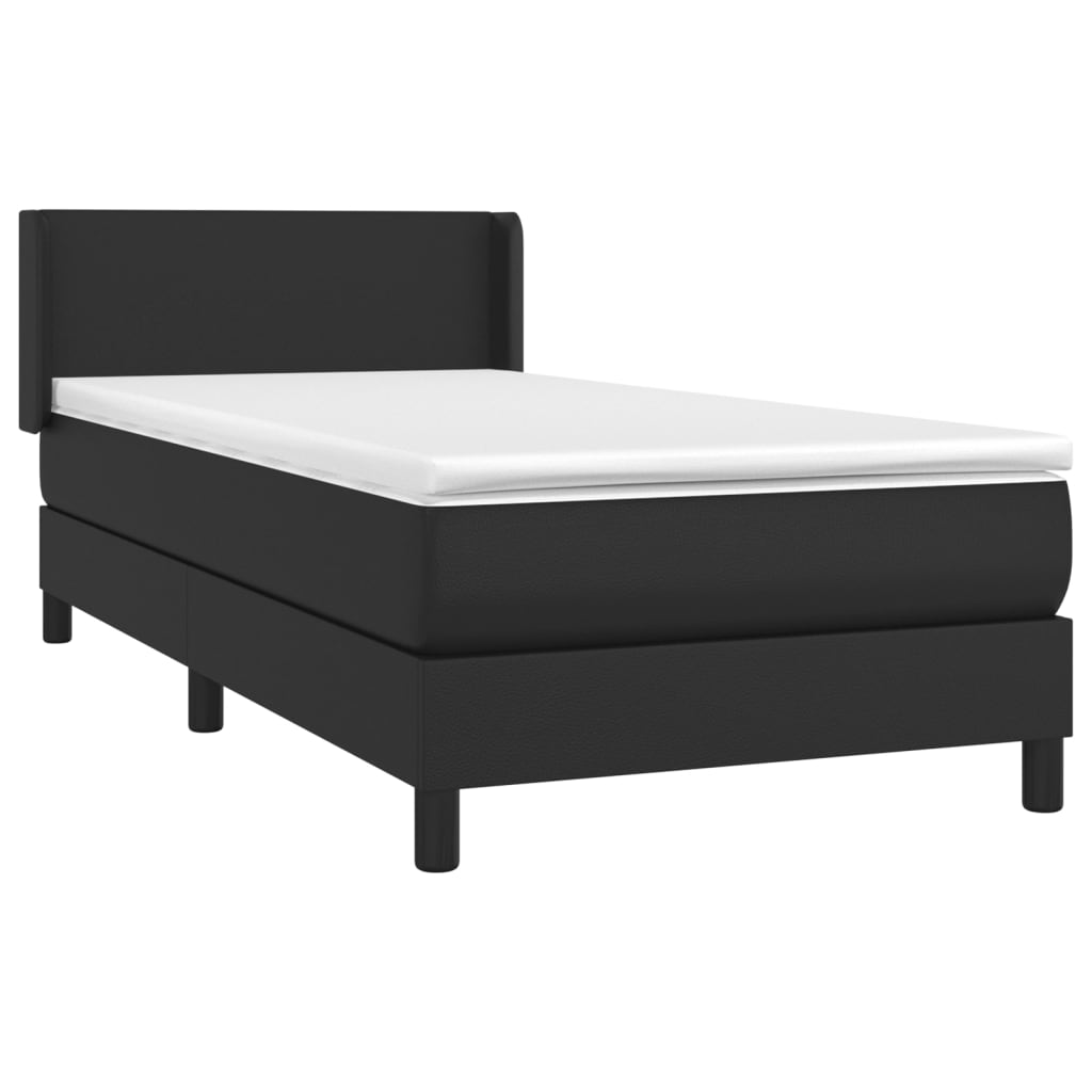 vidaXL Box spring postel s matrací černá 80 x 200 cm umělá kůže