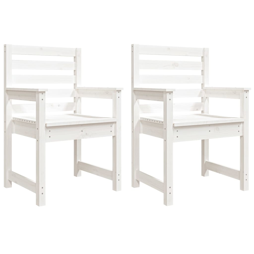 vidaXL Zahradní židle 2 ks bílé 60 x 48 x 91 cm masivní borové dřevo