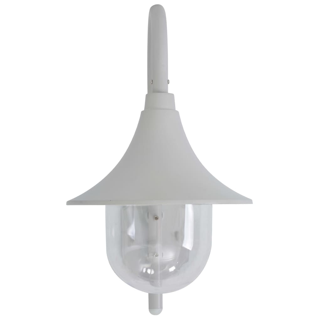 vidaXL Zahradní nástěnná lampa E27 42 cm hliníková bílá