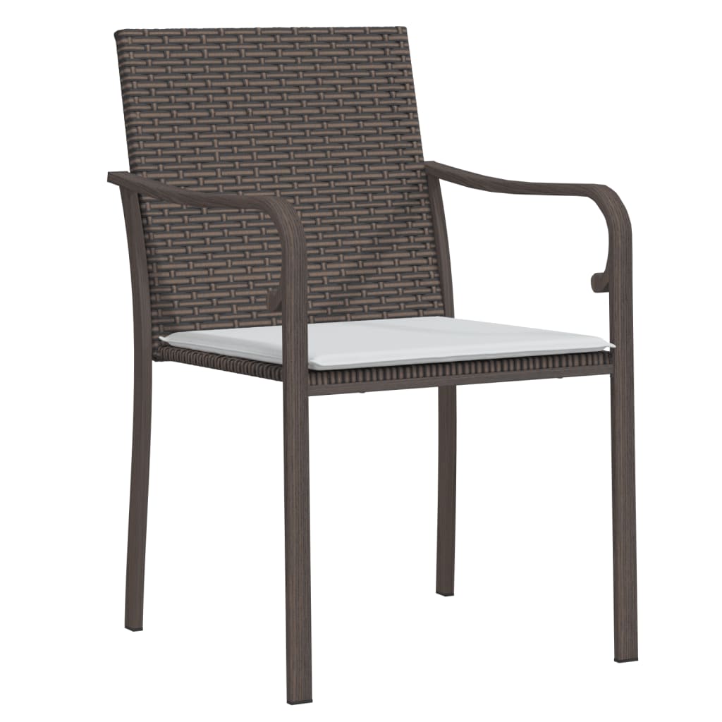 vidaXL Zahradní židle s poduškami 6 ks hnědé 56 x 59 x 84 cm polyratan