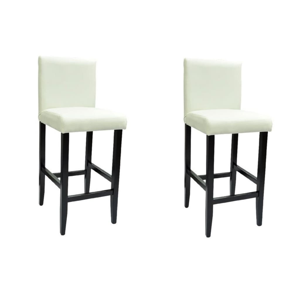 vidaXL Barové stoličky 2 ks bílé umělá kůže