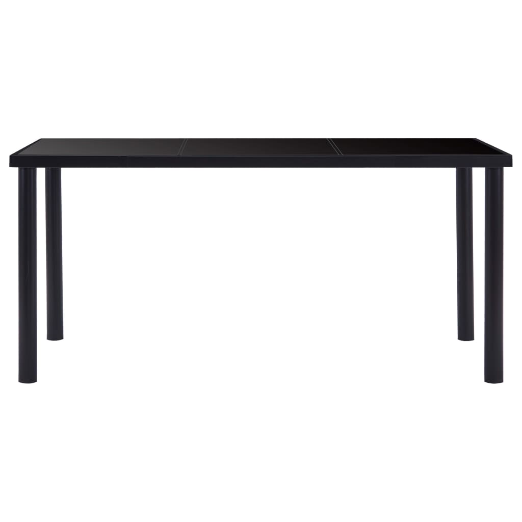 vidaXL Jídelní stůl černý 160 x 80 x 75 cm tvrzené sklo