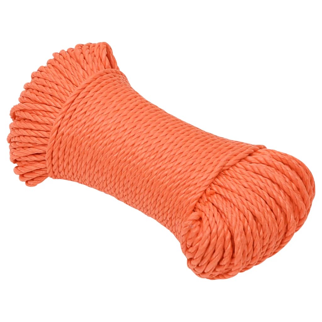 vidaXL Pracovní lano oranžové 3 mm 25 m polypropylen