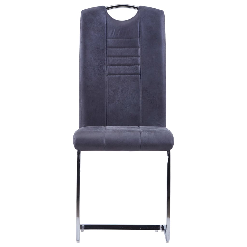 vidaXL Konzolové jídelní židle 2 ks šedé umělá broušená kůže