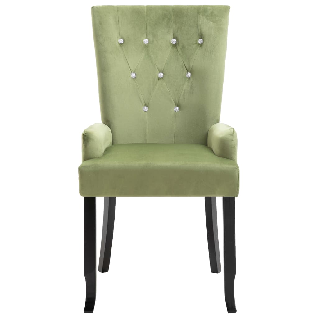 vidaXL Jídelní židle s područkami 6 ks světle zelené samet