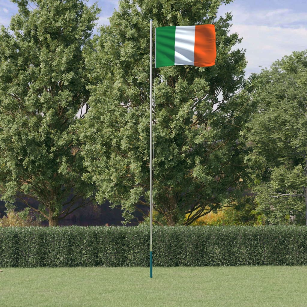 vidaXL Vlajka Irska a stožár 6,23 m hliník