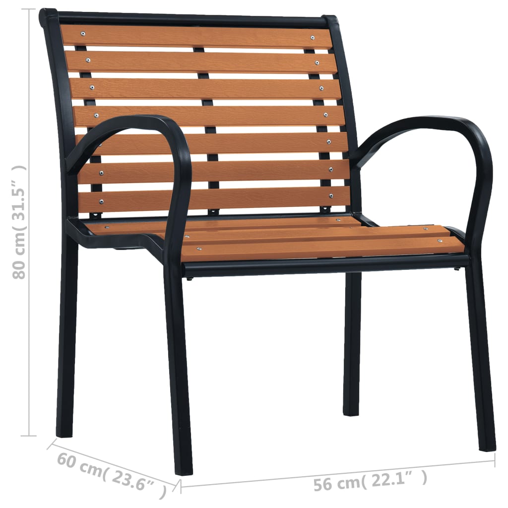 vidaXL Zahradní židle 2 ks ocel a WPC černé a hnědé