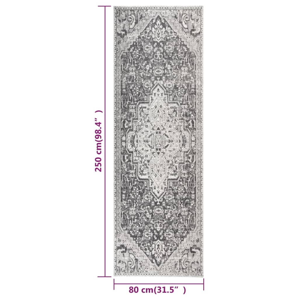 vidaXL Venkovní koberec hladce tkaný 80 x 250 cm světle šedý