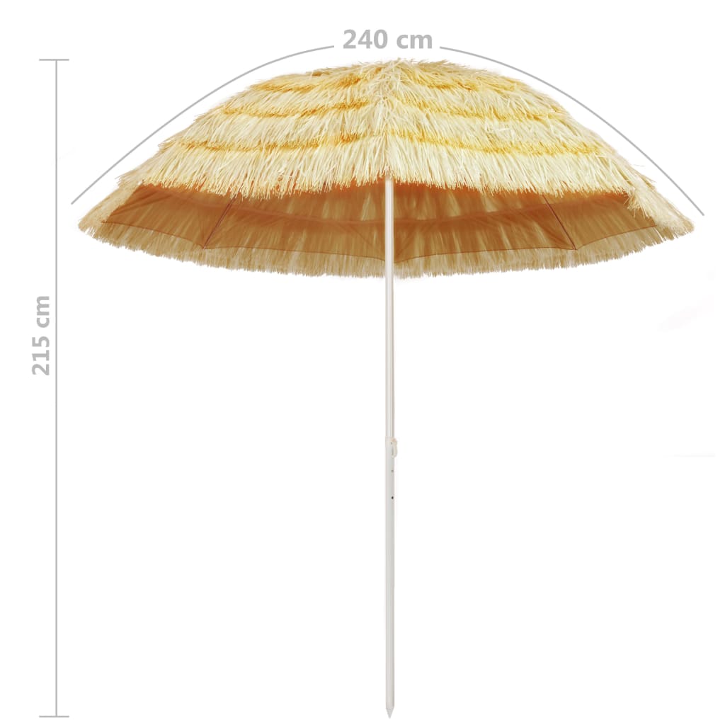 vidaXL Plážový slunečník v havajském stylu 240 cm přírodní