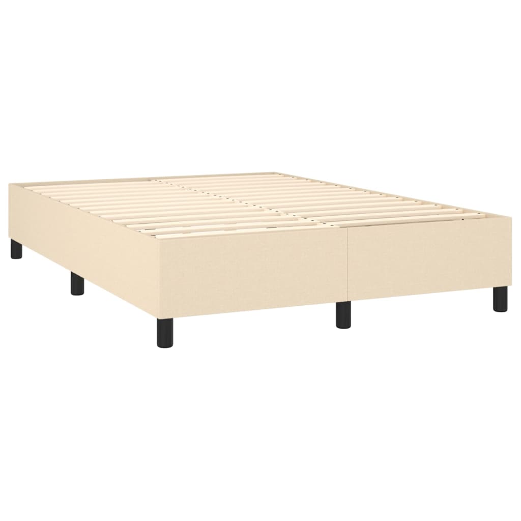 vidaXL Box spring postel s matrací krémová 140x200 cm textil