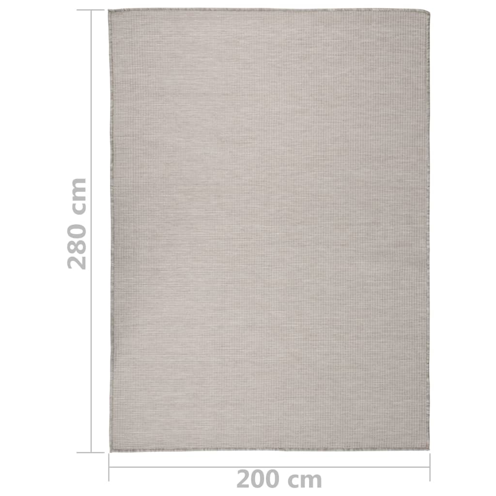 vidaXL Venkovní hladce tkaný koberec 200x280 cm taupe
