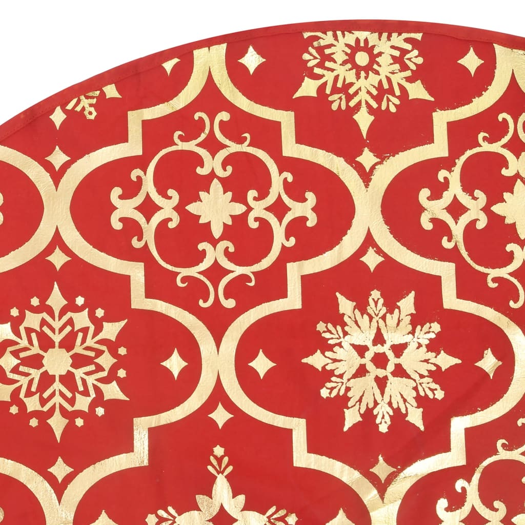 vidaXL Luxusní podložka pod vánoční stromek s punčochou červená 90 cm