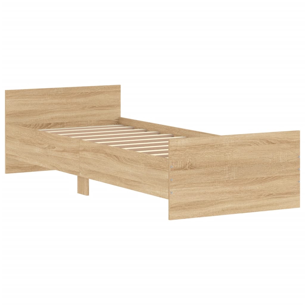 vidaXL Rám postele dub sonoma 75x190 cm Small Single kompozitní dřevo