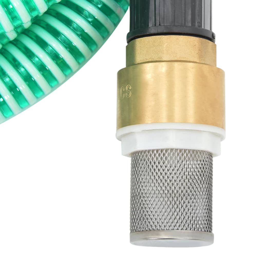 vidaXL Sací hadice s mosaznými konektory zelená 1,1" 10 m PVC