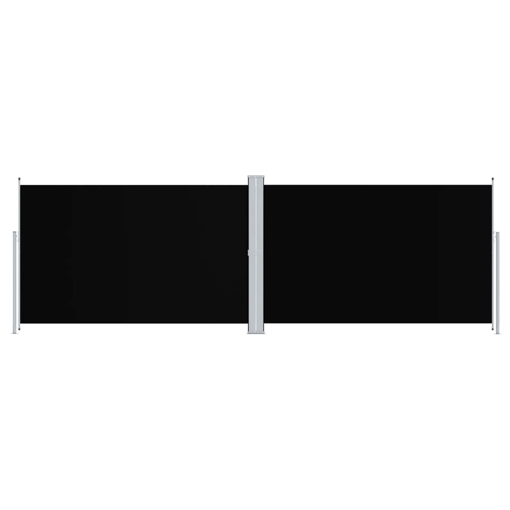 vidaXL Zatahovací boční markýza černá 200 x 600 cm