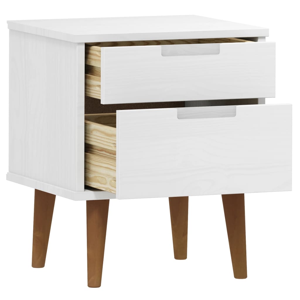 vidaXL Noční stolek MOLDE bílý 40 x 35 x 48 cm masivní borové dřevo