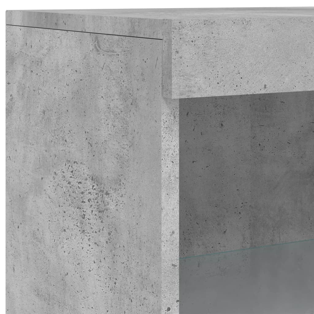 vidaXL Příborník s LED osvětlením betonově šedý 60,5 x 37 x 100 cm