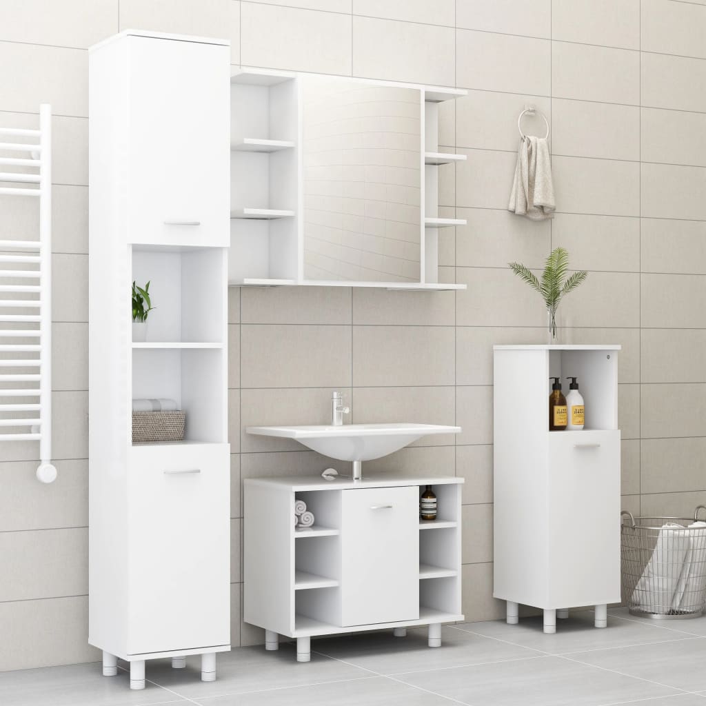 vidaXL Koupelnová skříňka bílá 30 x 30 x 179 cm dřevotříska