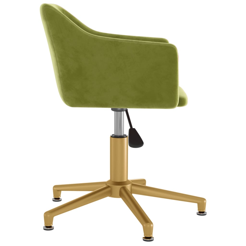 vidaXL Otočné jídelní židle 6 ks světle zelené samet