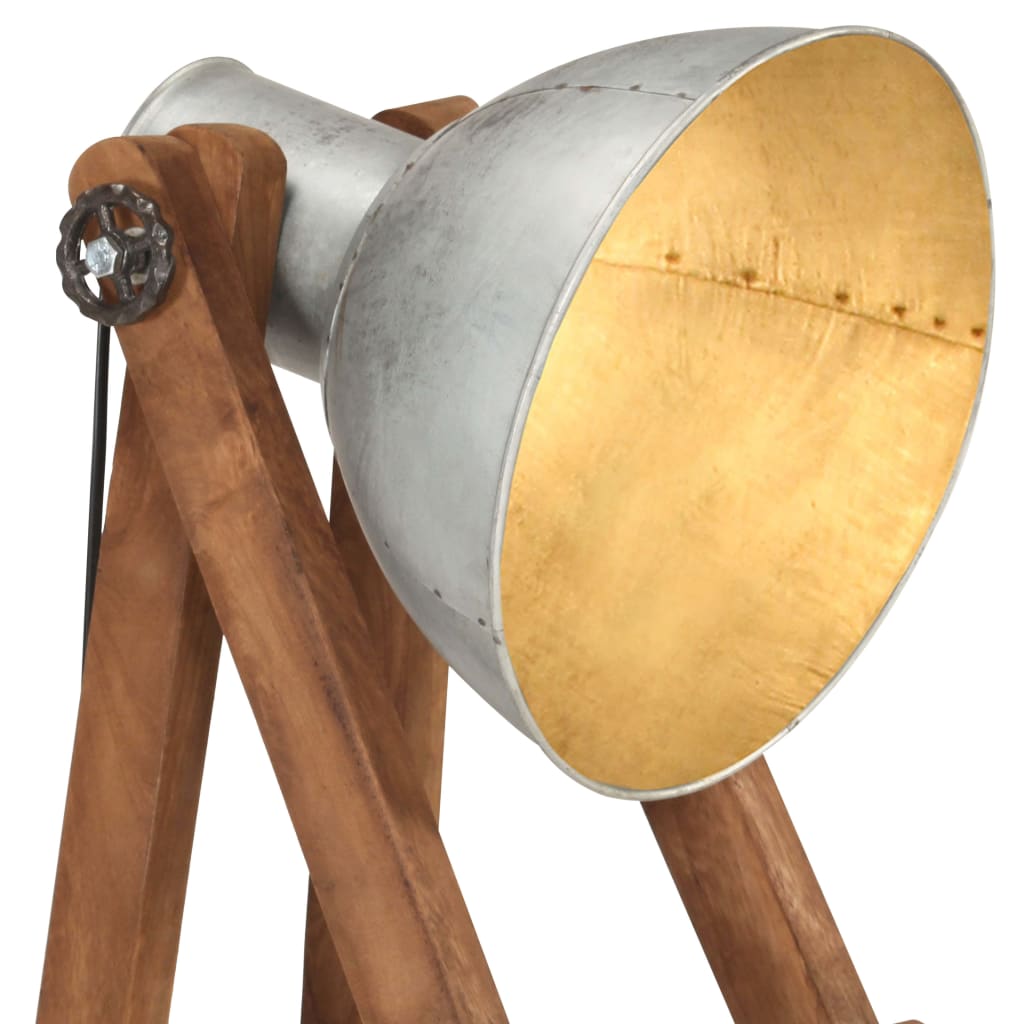 vidaXL Stojací lampy 3 ks stříbrné E27 masivní mangovníkové dřevo