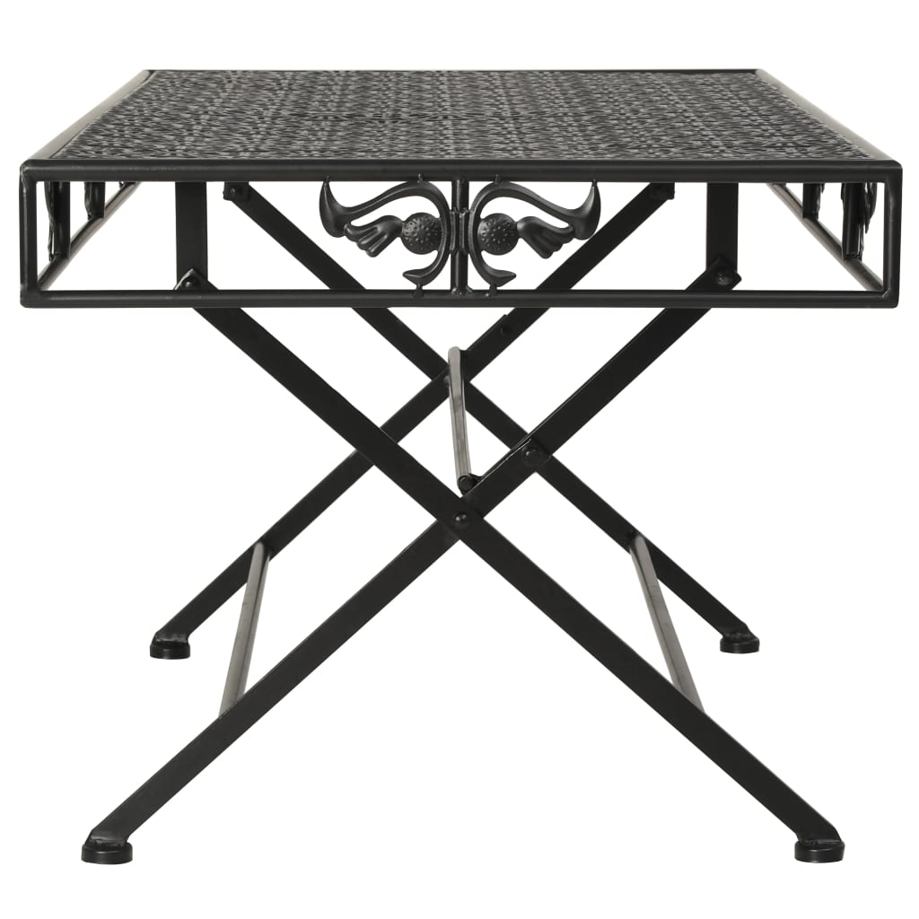 vidaXL Skládací konferenční stolek vintage kovový černý 100x50x45 cm