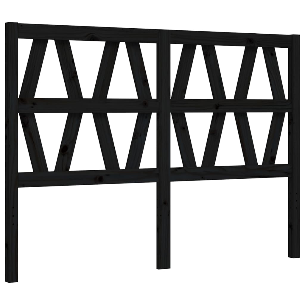 vidaXL Rám postele s čelem černý 120 x 200 cm masivní dřevo