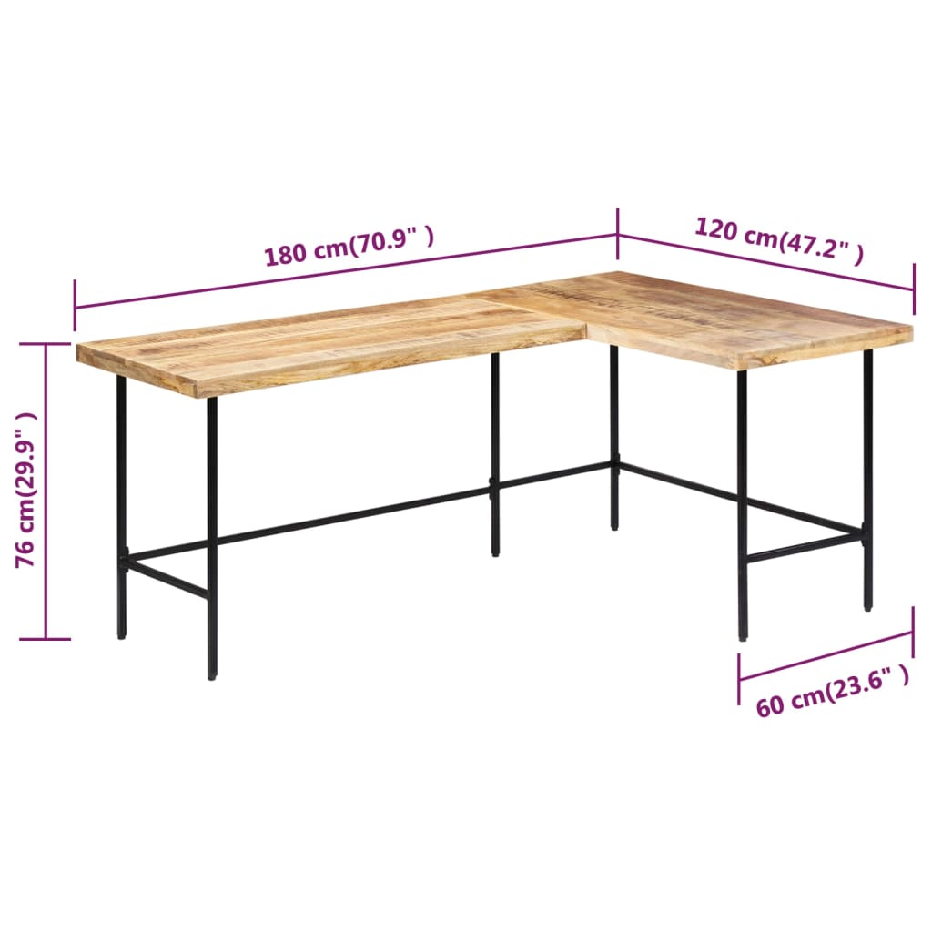 vidaXL Psací stůl 180 x 120 x 76 cm masivní mangovníkové dřevo