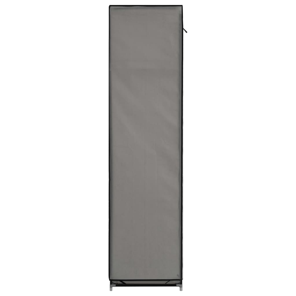 vidaXL Šatní skříň s přihrádkami a tyčemi šedá 150x45x175 cm textil