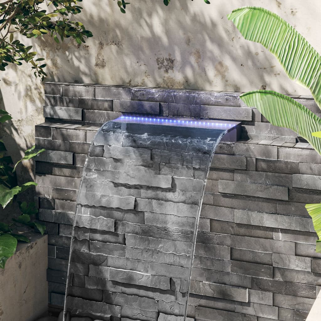 vidaXL Přelivový vodopád s RGB LED osvětlením akryl 60 cm