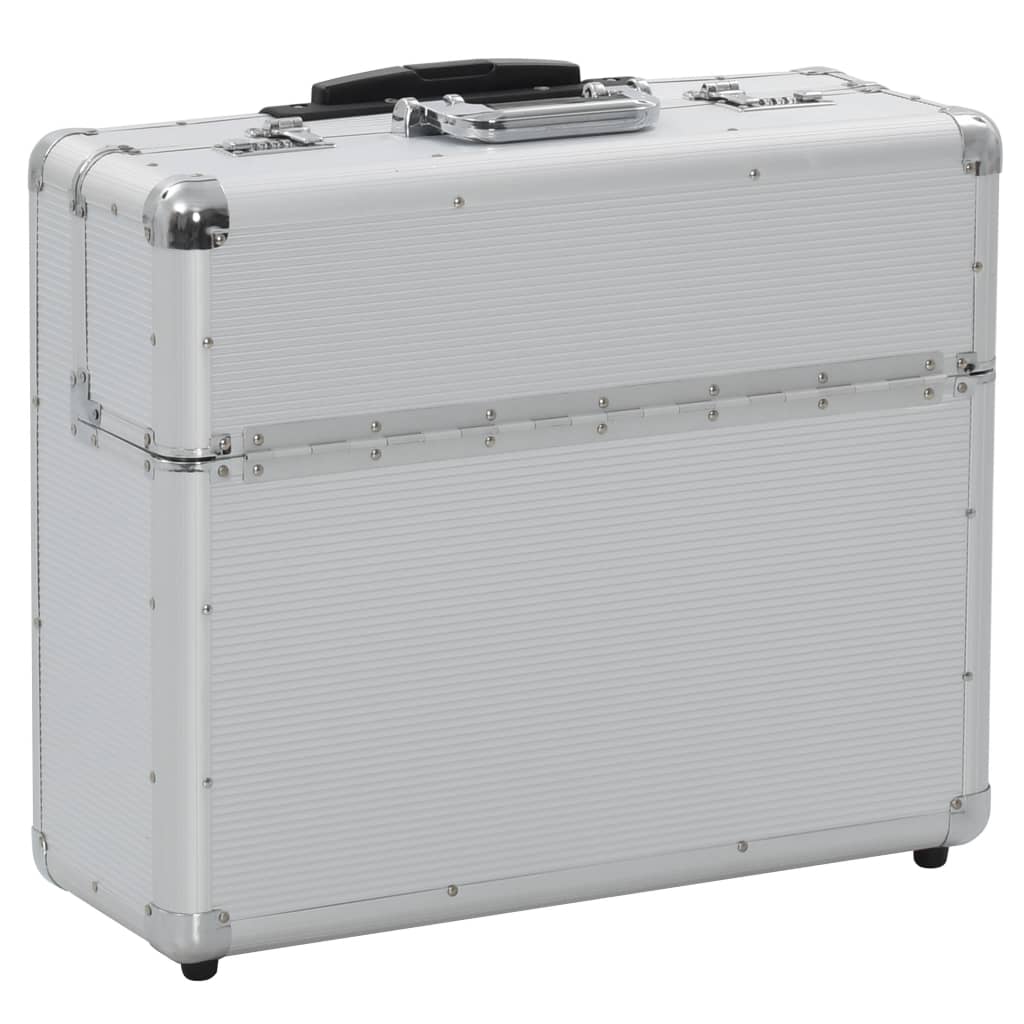 vidaXL Pilotní kufr na kolečkách 54 x 44 x 21 cm stříbrný hliníkový