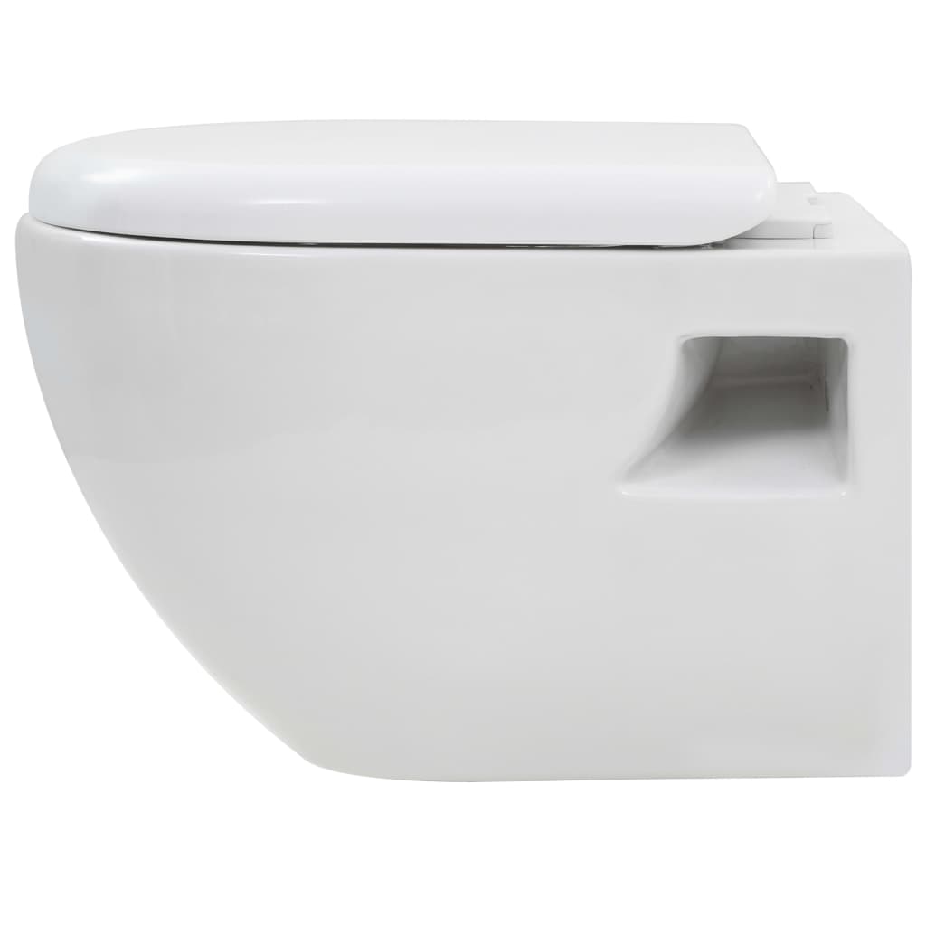 vidaXL Závěsná toaleta s podomítkovou vysokou nádržkou keramická