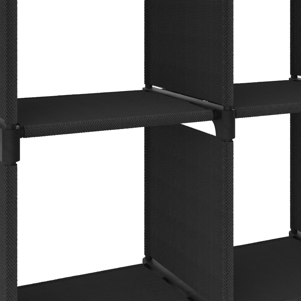 vidaXL Výstavní police se 4 přihrádkami černá 69 x 30 x 72,5 cm textil